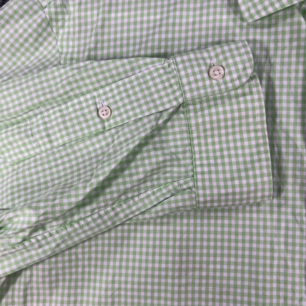 Polo Ralph Lauren Shirt Mens XL Extra Large Green Gingham Check Button Up